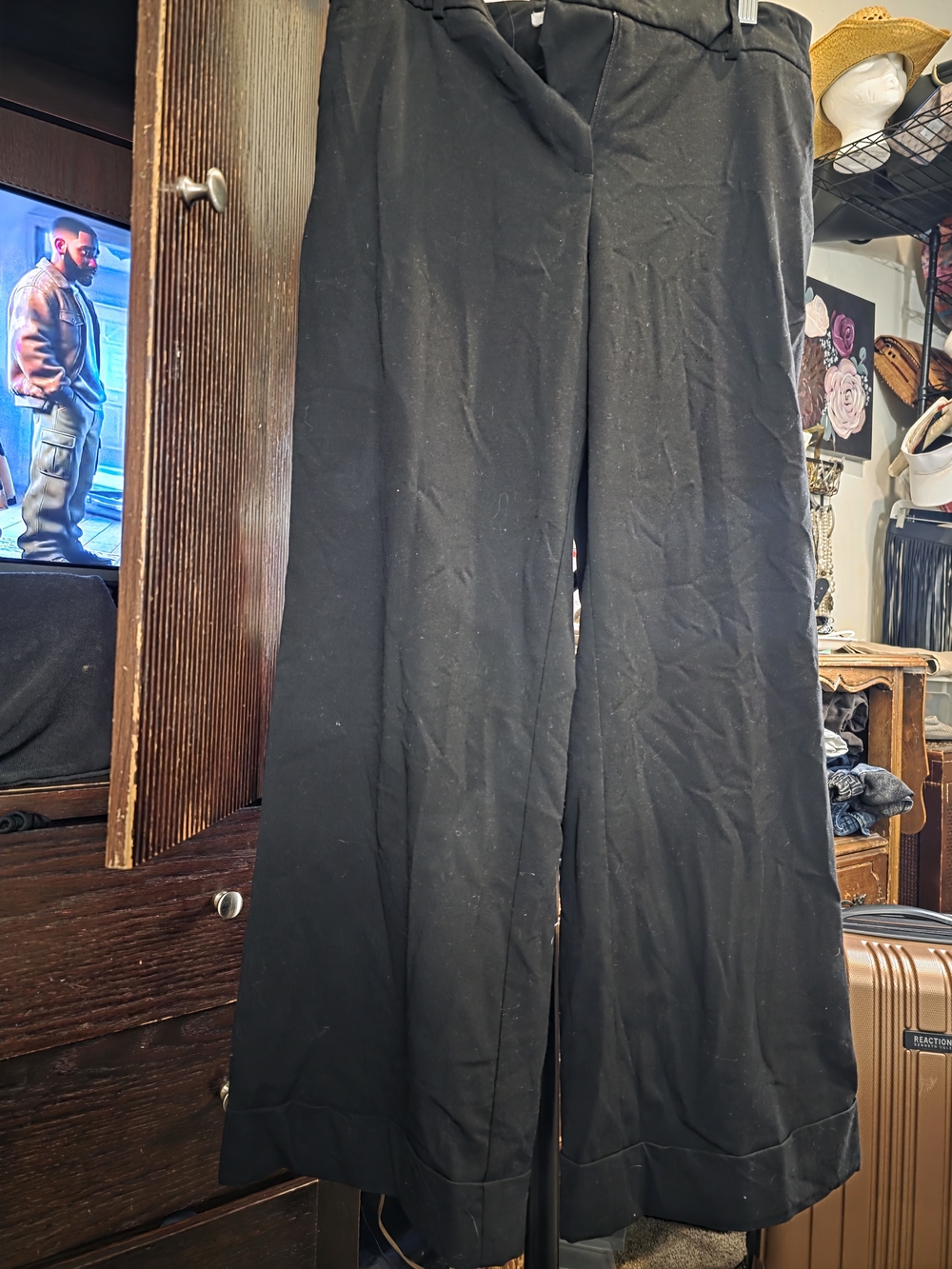 New York & Company Black Wide-Leg Dress Pants